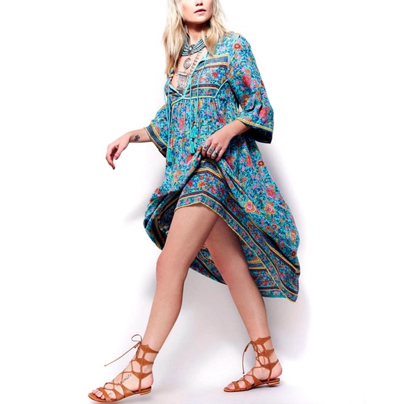 Summer Beach Sundress Boho Evening Party Cocktail - Picture 4 of 8